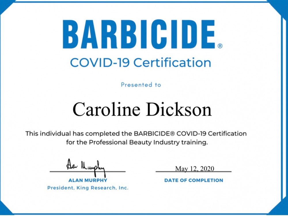 Barbicide Covid-19 Certification